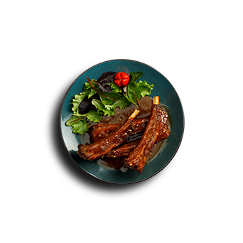 Pork ribs in sweet and sour sauce