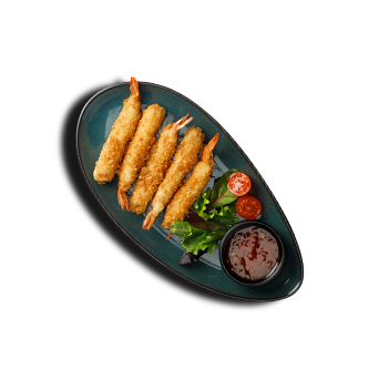 Gambas tempura con salsa agripicante